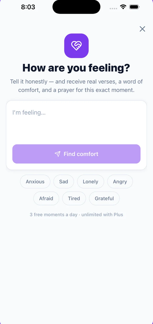 GodAdvocate Comfort screen