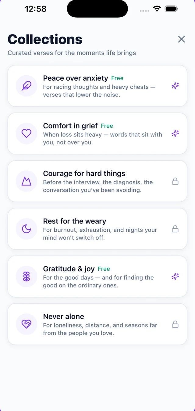 GodAdvocate Collections screen