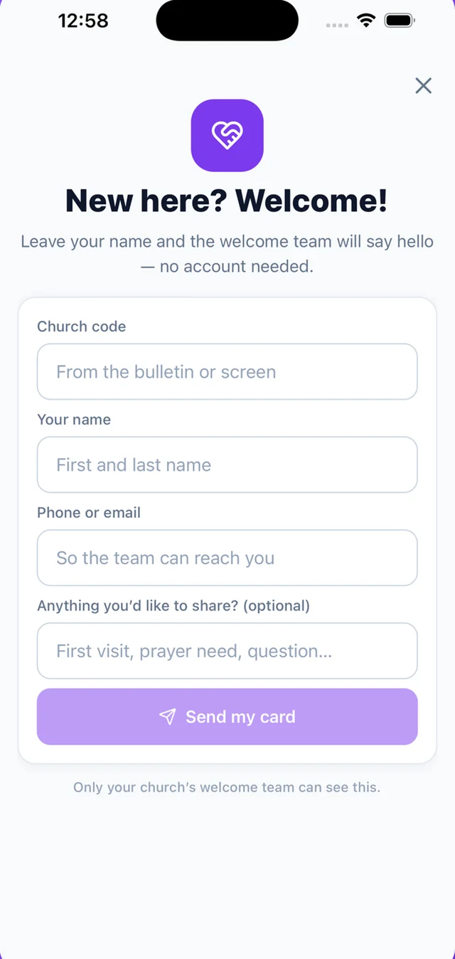 GodAdvocate Connection card screen